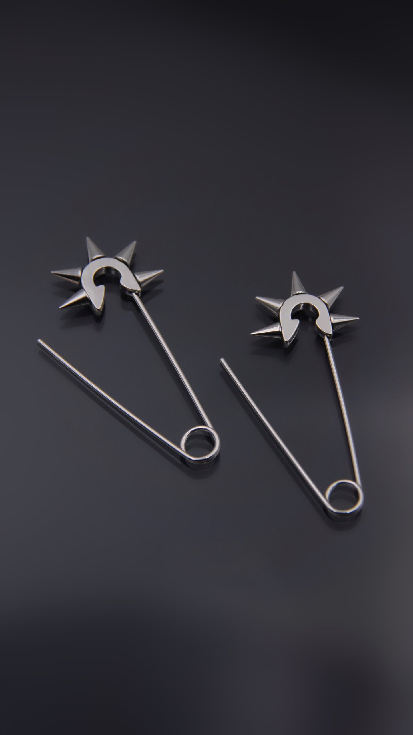 SAFETY PIN SPIKE EARRINGS