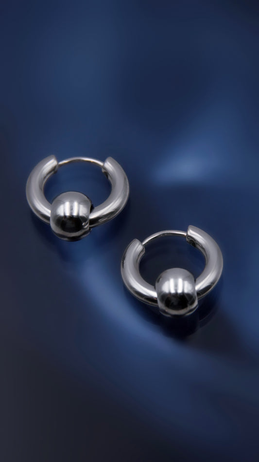 CAPTIVE BEAD HOOP EARRINGS