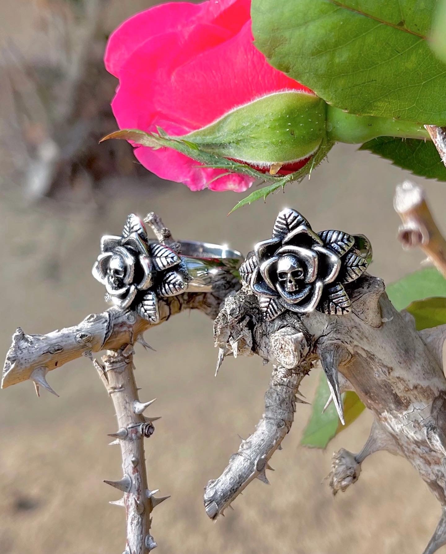 SKULL ROSE RING