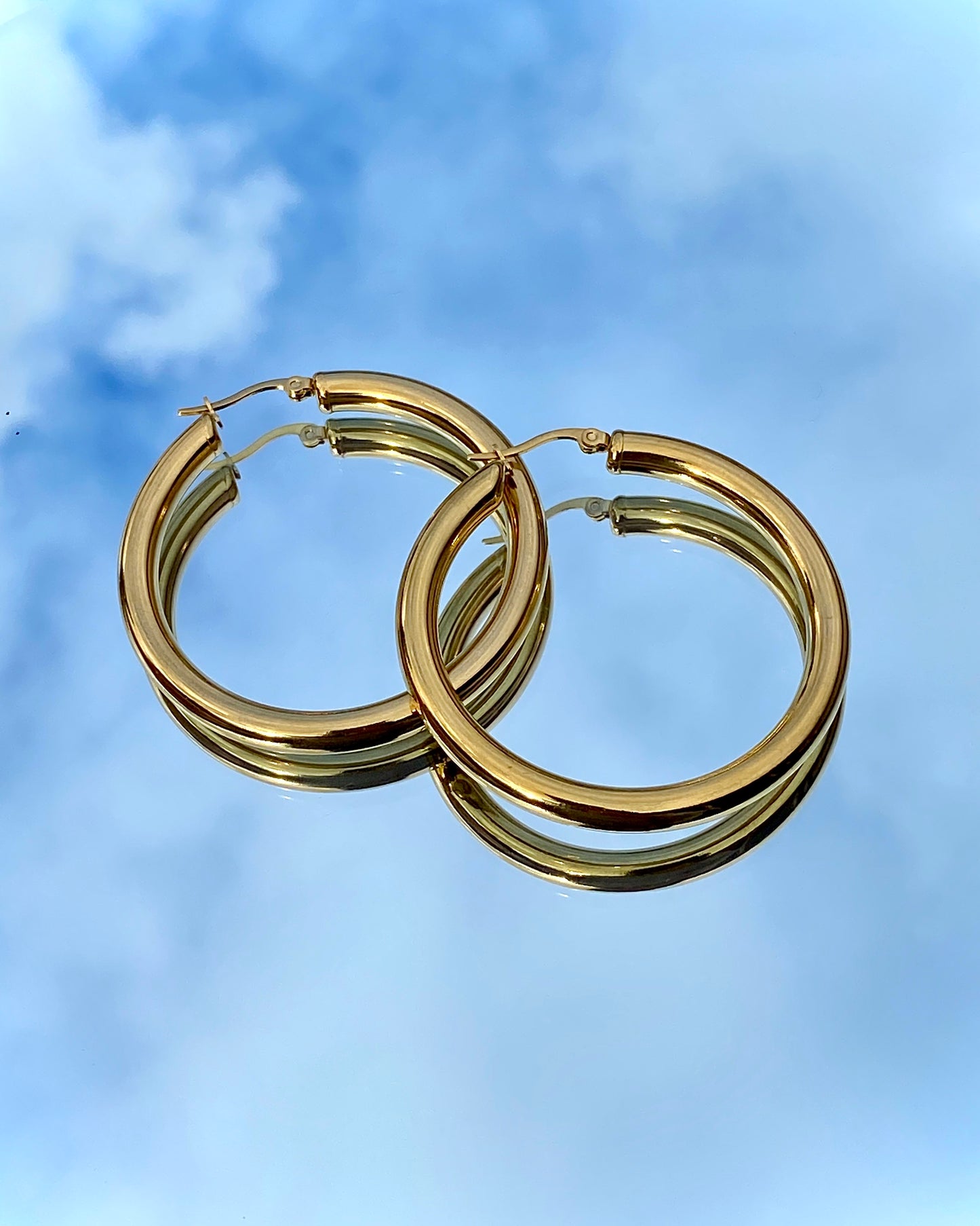 GOLD JUMBO HOOP EARRINGS