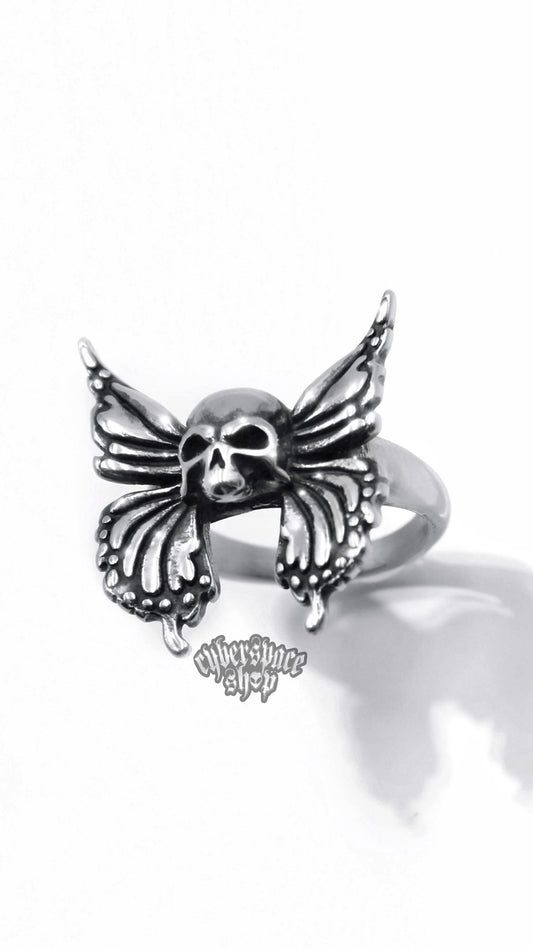 BUTTERFLY SKULL RING