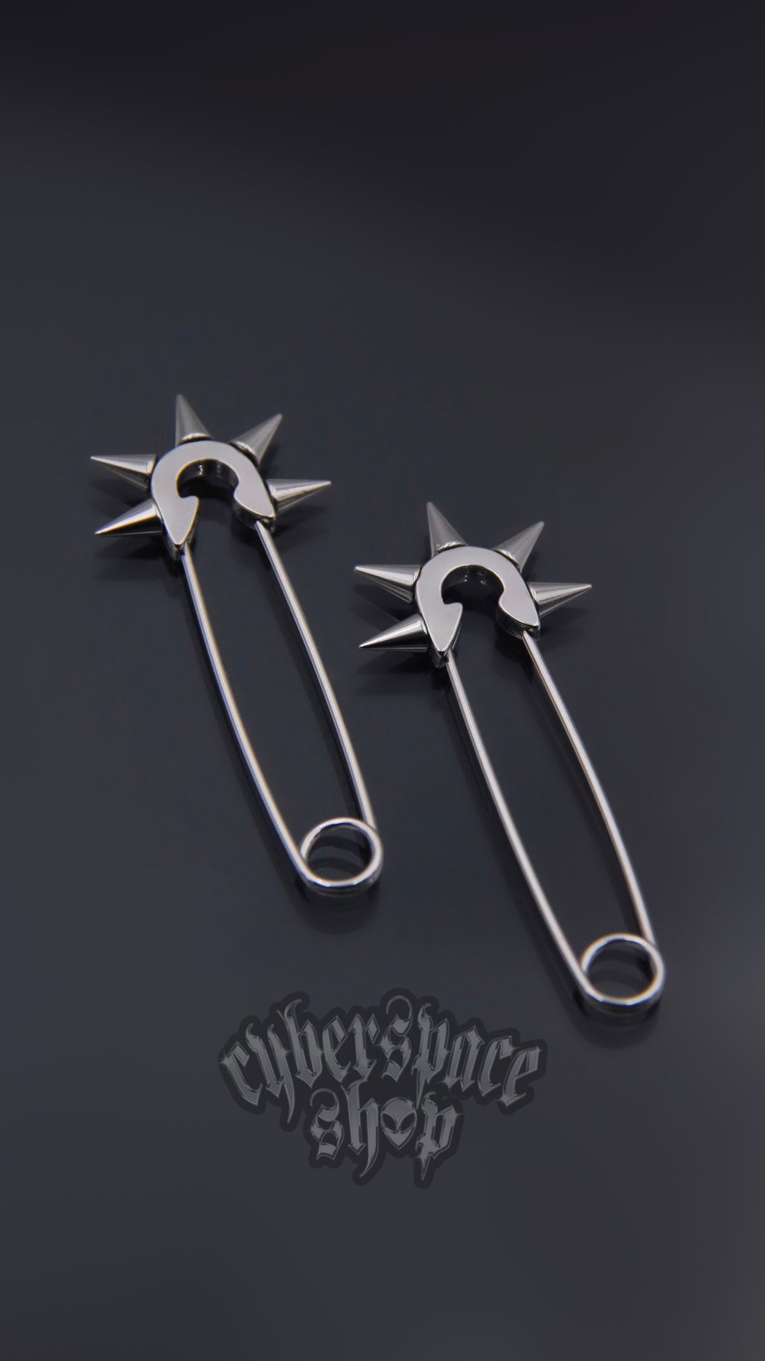 SAFETY PIN SPIKE EARRINGS
