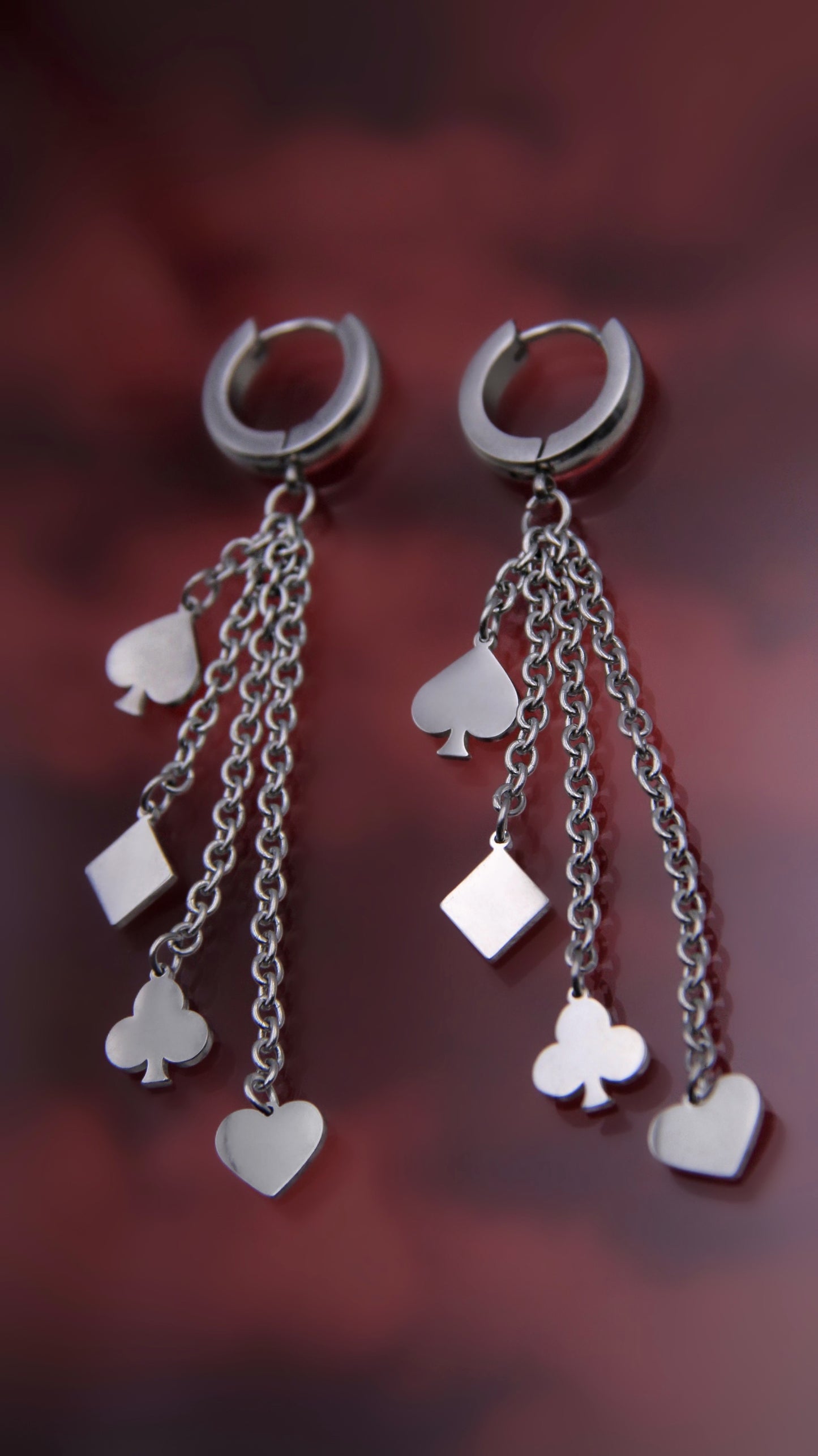 LIFE'S A GAMBLE HOOP EARRINGS