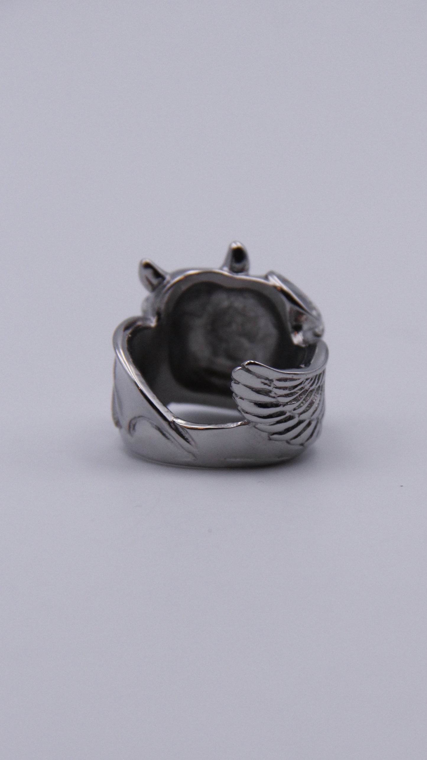 HALF EVIL SKULL RING