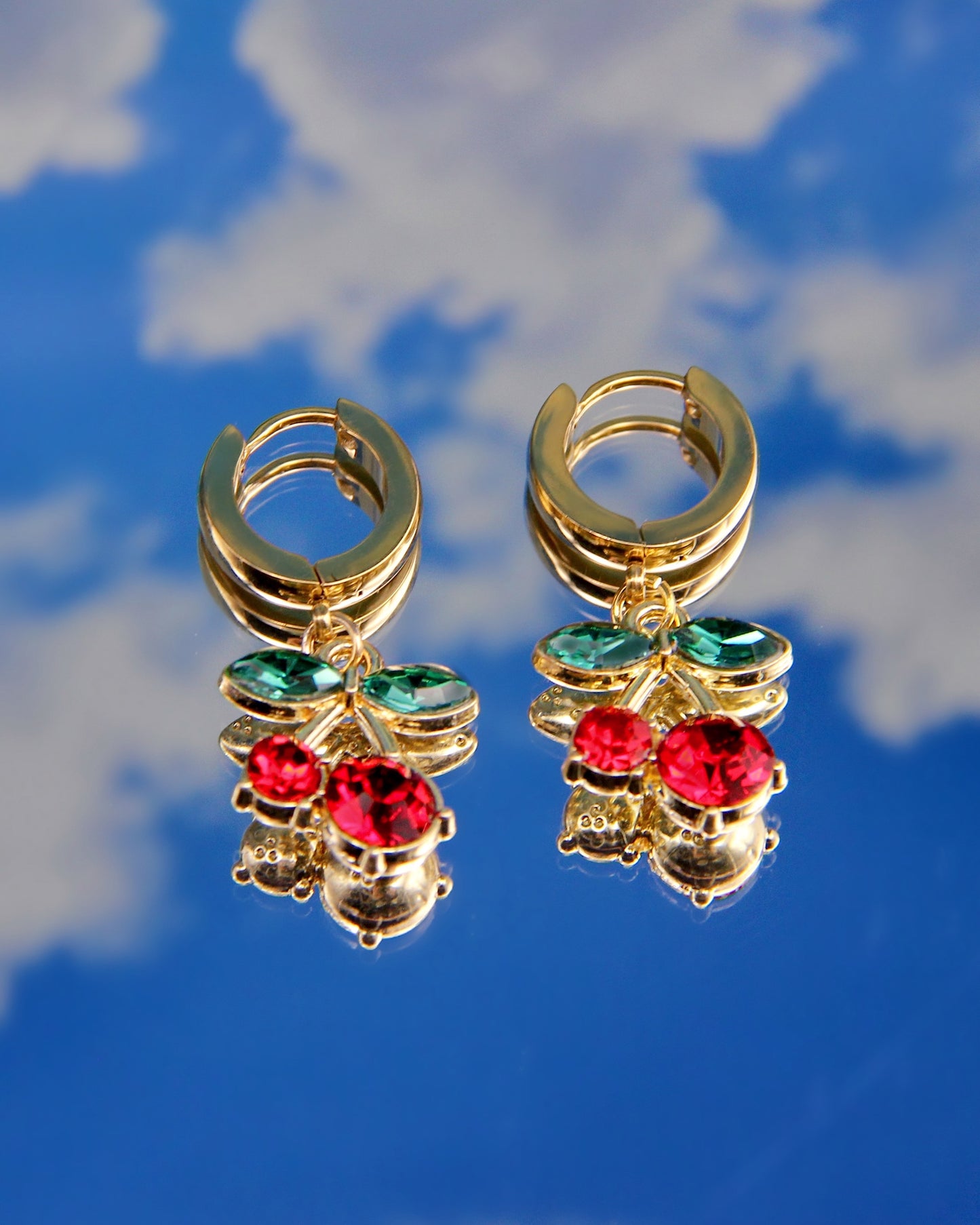 GOLD CHERRY ON TOP EARRINGS