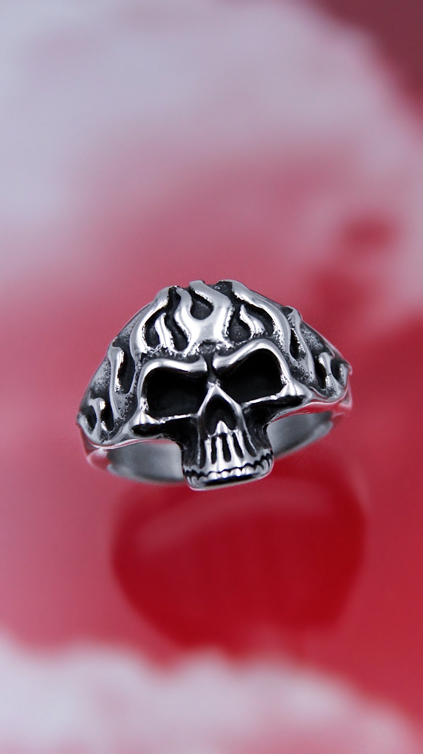 FLAME SKULL RING