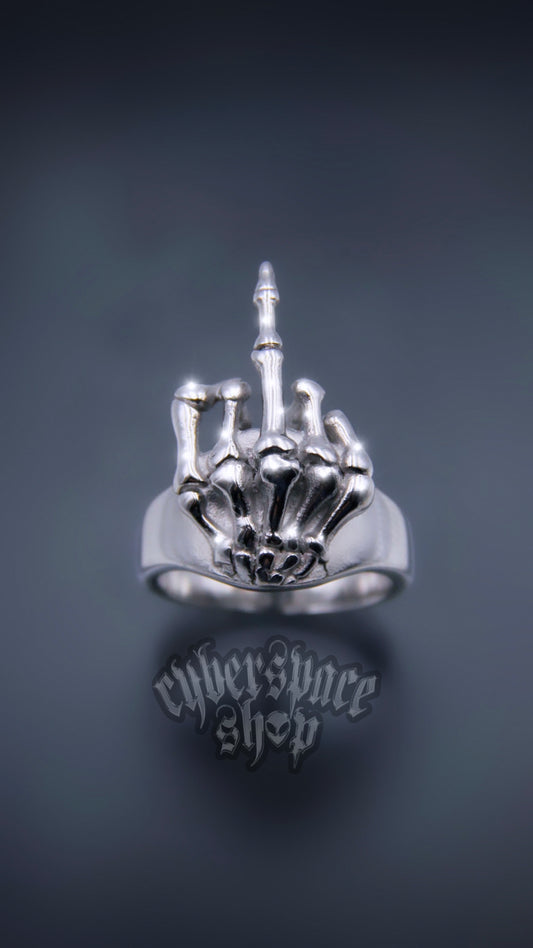 SKELETON FLIP OFF RING