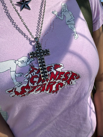 LRG STUD CROSS NECKLACE