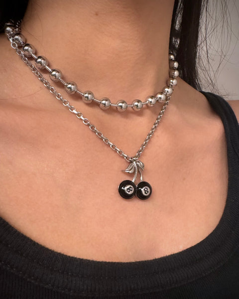 CHERRY 8 BALL NECKLACE