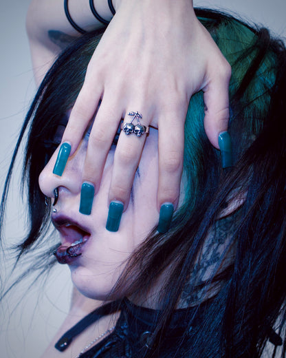 CHERRY SKULL RING