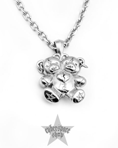 TWO HEADED TEDDY BEAR NECKLACE