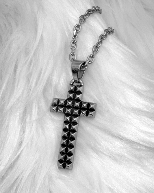 STUD CROSS NECKLACE