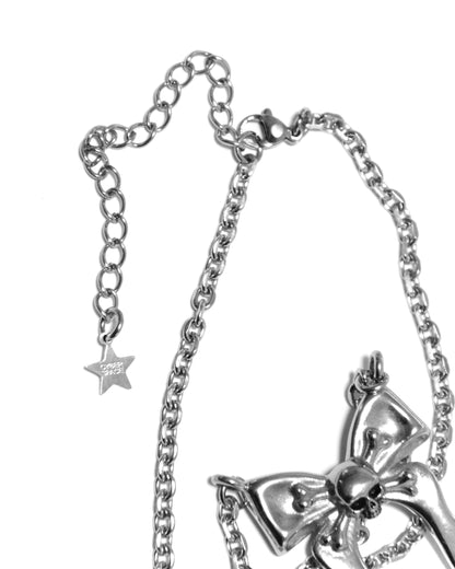 CROSSBONES SKULL BOW NECKLACE
