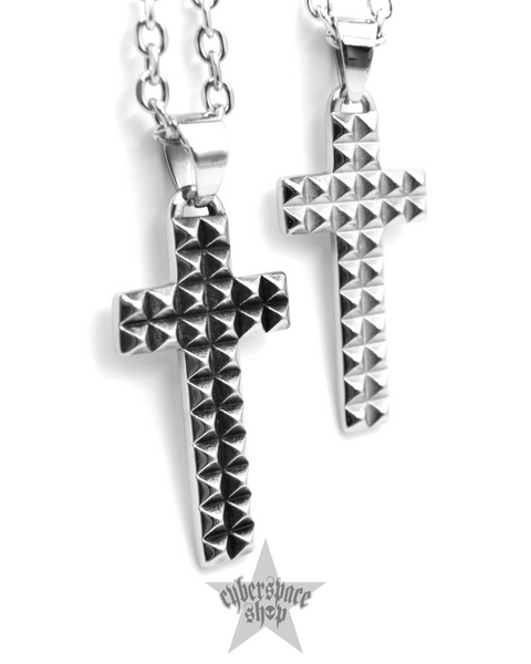 STUDDED CROSS NECKLACE