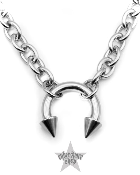 SPIKE SEPTUM HORSESHOE NECKLACE