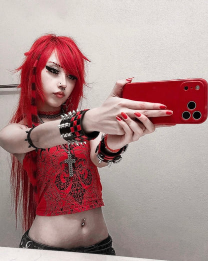 LRG STUD CROSS NECKLACE