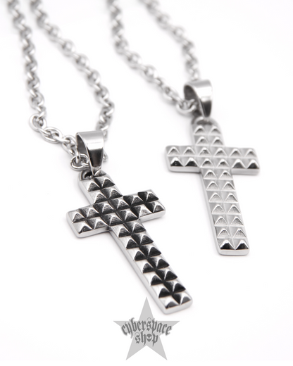 STUDDED CROSS NECKLACE