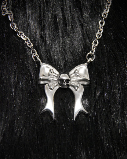 CROSSBONES SKULL BOW NECKLACE