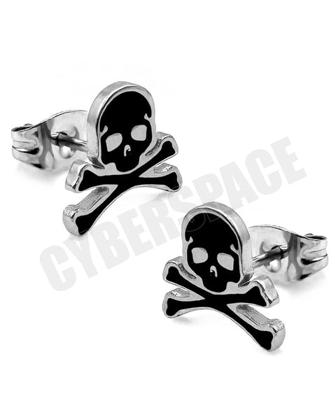 SKULL AND CROSSBONES STUD EARRINGS