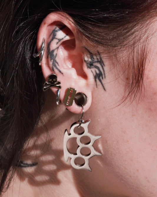BRASS KNUCKLE EARRINGS