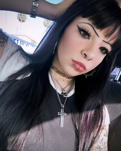 STUD CROSS NECKLACE