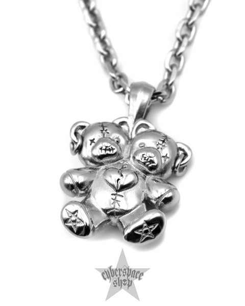 TWO HEADED TEDDY BEAR NECKLACE