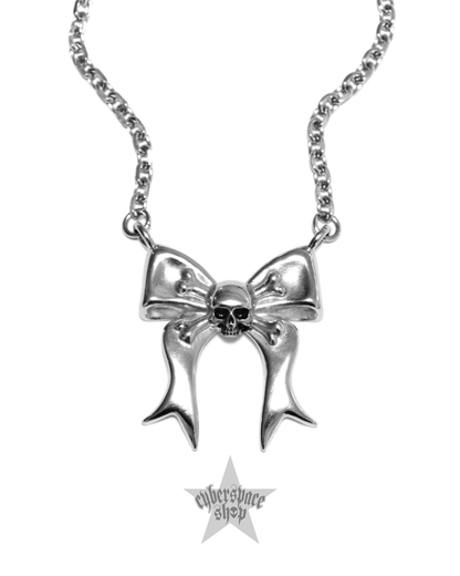 CROSSBONES SKULL BOW NECKLACE