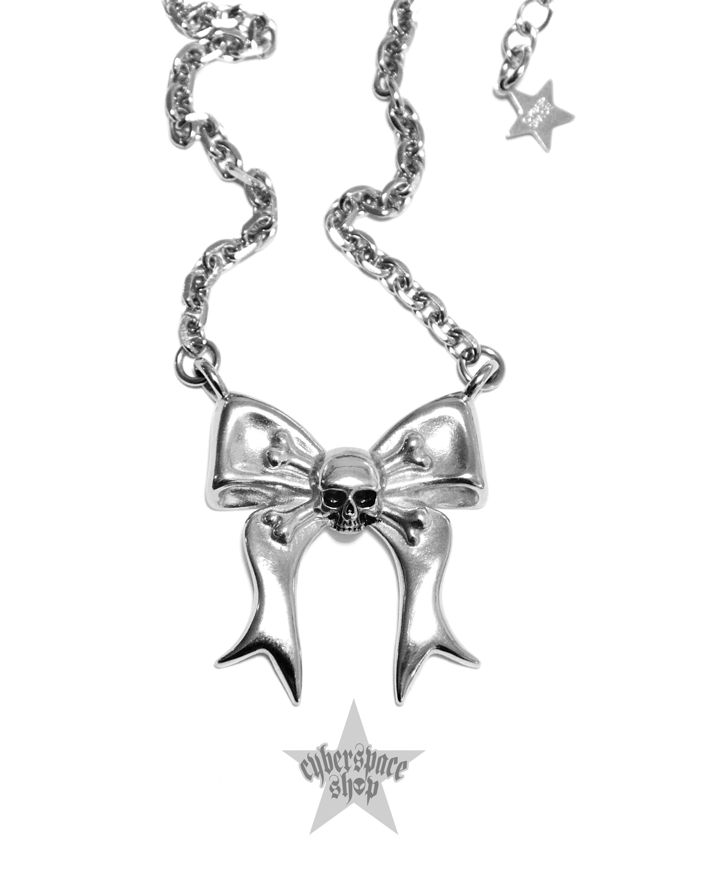 CROSSBONES SKULL BOW NECKLACE
