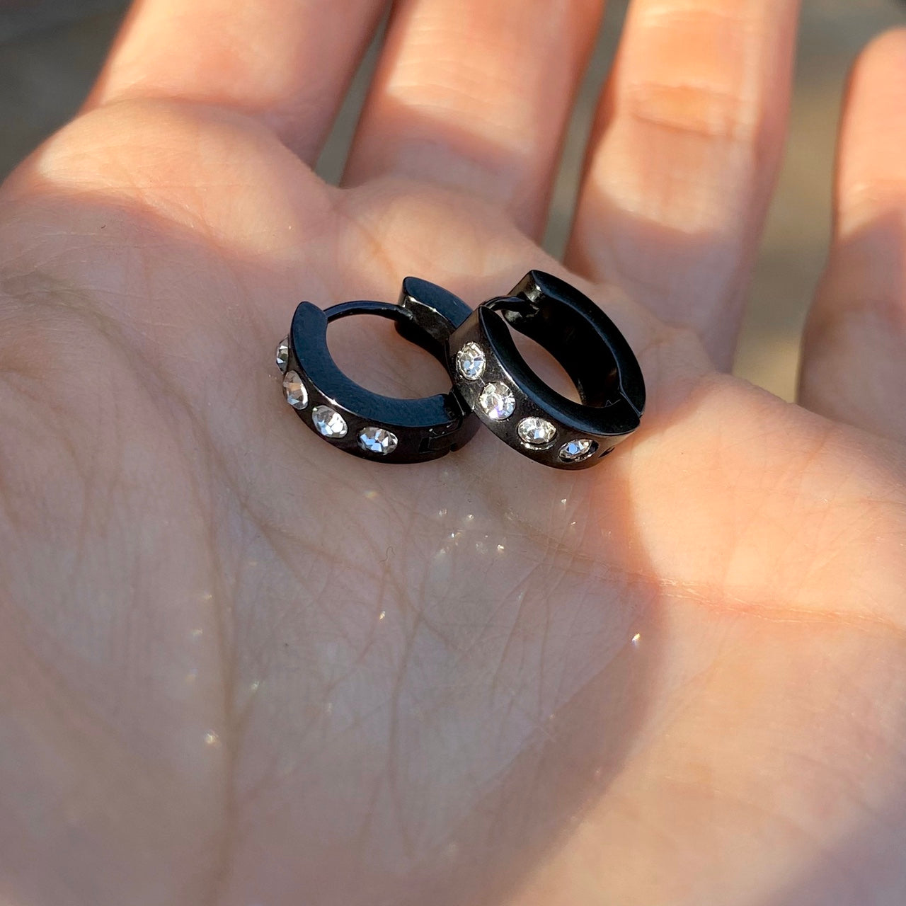 BLACK BLINGED OUT EARRINGS