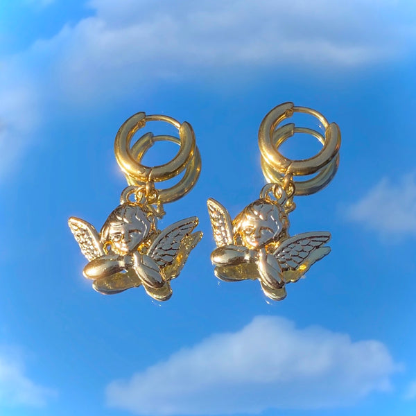 GOLD ANGEL BABY EARRINGS