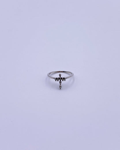 SKULL CROSS RING