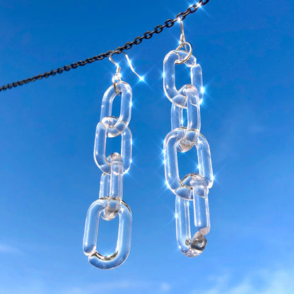 CLEAR CHAIN EARRINGS