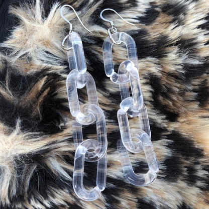 CLEAR CHAIN EARRINGS