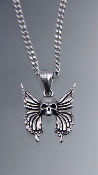 BUTTERFLY SKULL NECKLACE