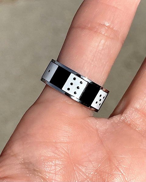 CHECKERED DICE RING