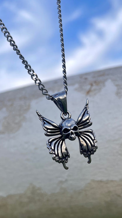 BUTTERFLY SKULL NECKLACE
