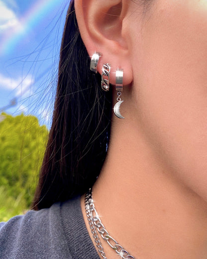 MOON HOOP EARRINGS