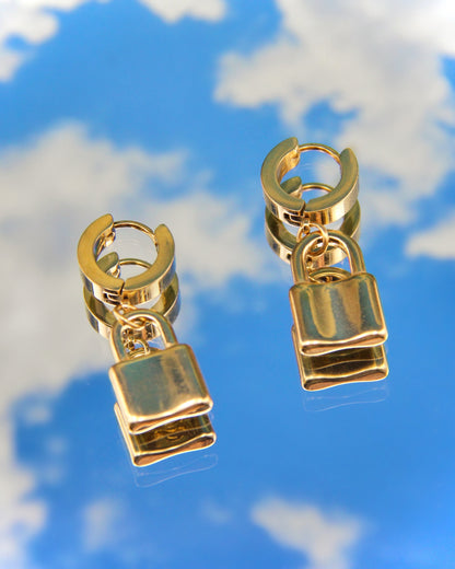 GOLD LOCK DOWN EARRINGS