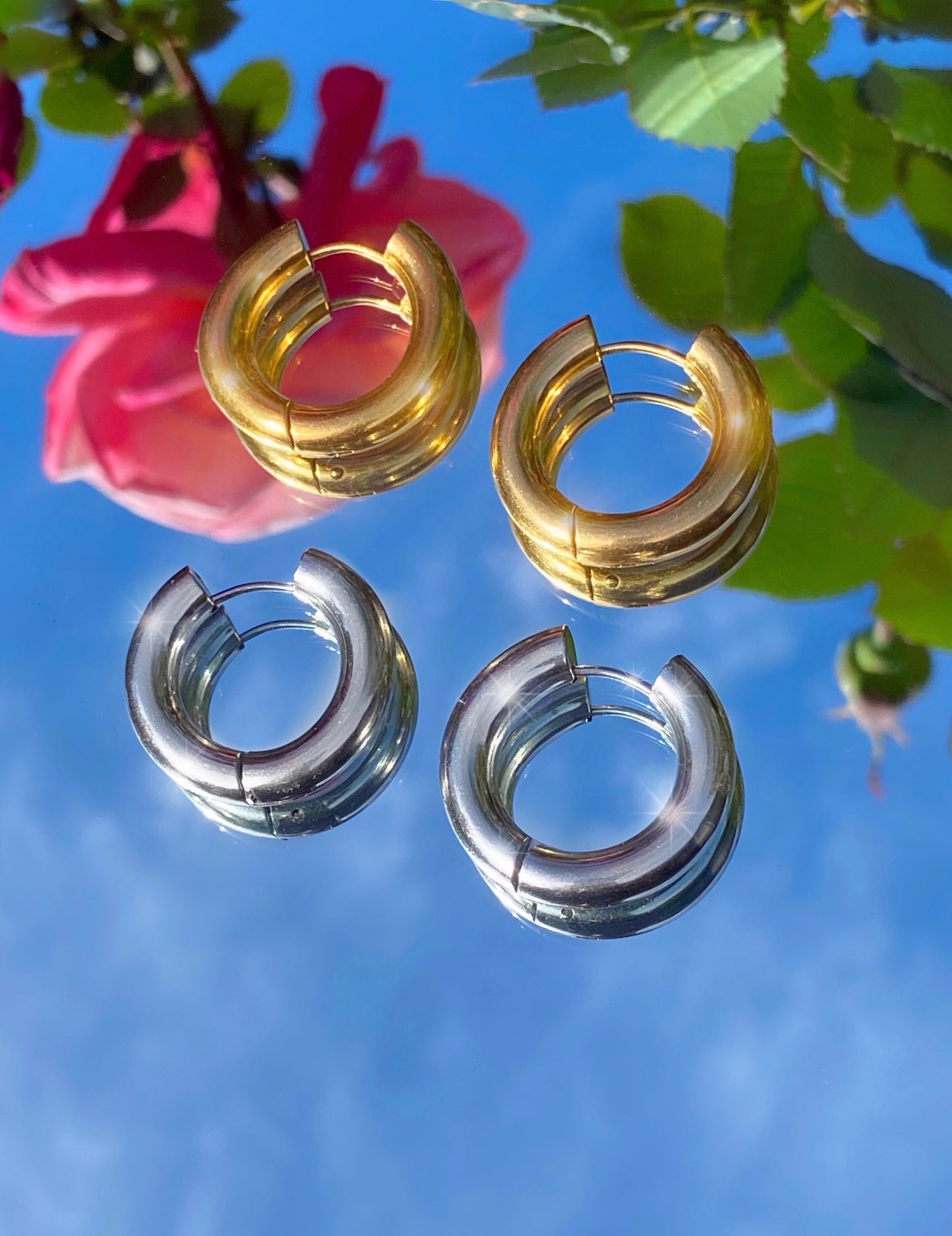 CHUNKY SILVER HOOPS