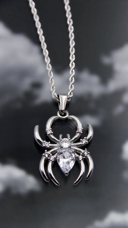 DIAMOND WIDOW SPIDER NECKLACE