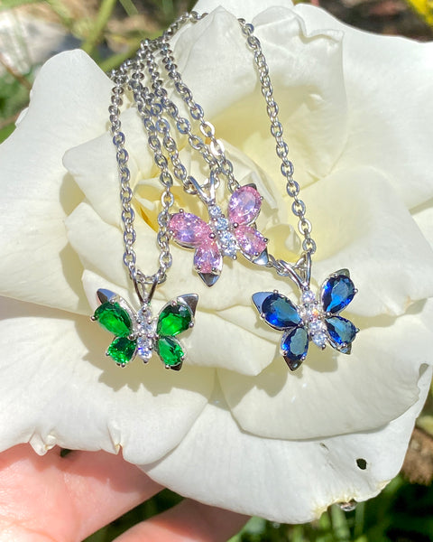 BUTTERFLY BLING NECKLACE