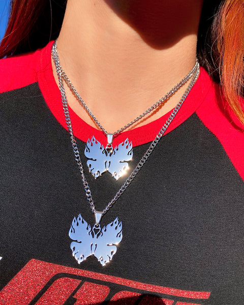 FLAMING BUTTERFLY NECKLACE