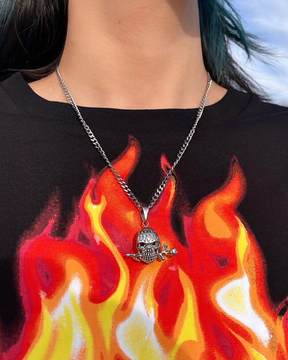 SKULL ROSE NECKLACE