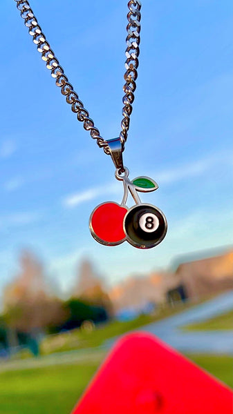 CHERRY 8 BALL NECKLACE