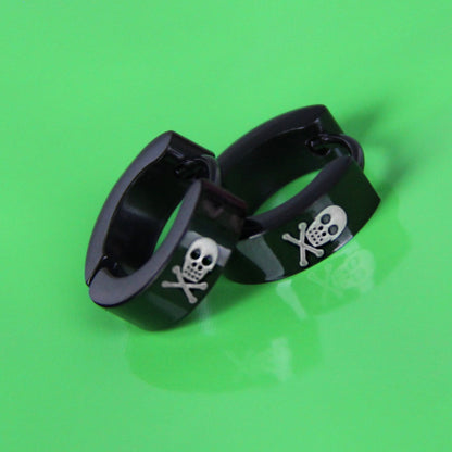 BLACK SKULL HOOPS