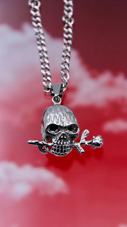 SKULL ROSE NECKLACE