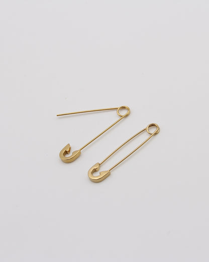 GOLD SAFETY PIN EARRINGS