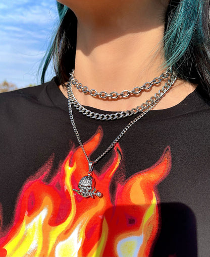 SKULL ROSE NECKLACE