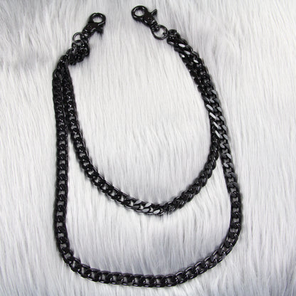 BLACK DOUBLE WALLET CHAIN