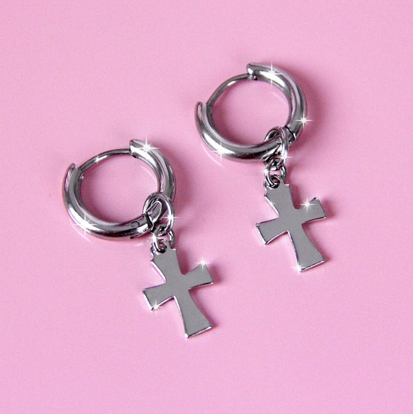 INDEPENDENT CROSS EARRINGS